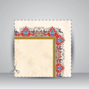 کاغذ تذهیب دار چاپی کد 607، 35*16 cm (بسته 10 عددی)