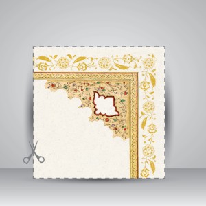 کاغذ چلیپای چاپی تذهیب دار، کد 654، سایز 30*21 A4) cm) (بسته 10 عددی)