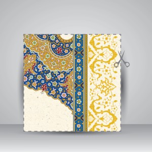 کاغذ چلیپای چاپی تذهیب دار کد 635، سایز 30*21 A4) cm) (بسته 10 عددی)