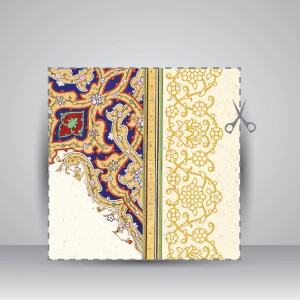 کاغذ چلیپای چاپی تذهیب دار، کد 634، سایز 30*21 A4) cm) (بسته 10 عددی)