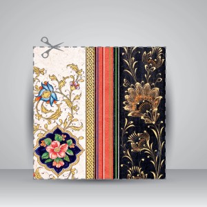 کاغذ چلیپای چاپی تذهیب دار، کد 631، سایز 30*21 A4) cm) (بسته 10 عددی)