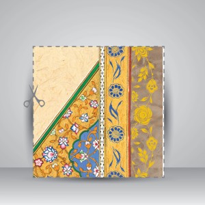 کاغذ چلیپای چاپی تذهیب دار، کد 629، سایز 30*21 A4) cm) (بسته 10 عددی)