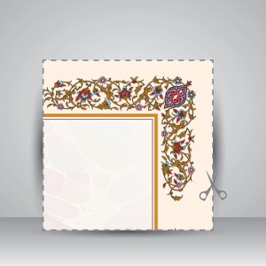 کاغذ ابر و باد تذهیب دار کد 621، سایز 50*23 cm (بسته 10 عددی)