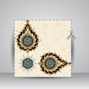 کاغذ تذهیب دار چاپی کد 986، 35*25 cm (بسته 10 عددی)