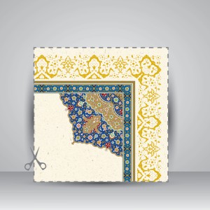 کاغذ چلیپا چاپی تذهیب دار کد 650، سایز 35*25 cm (بسته 10 عددی)