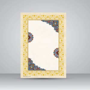 کاغذ چلیپا چاپی تذهیب دار کد 649، سایز 35*25 cm (بسته 10 عددی)