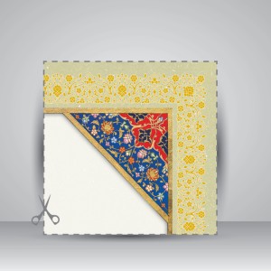 کاغذ چلیپا چاپی تذهیب دار کد 648، سایز 35*25 cm (بسته 10 عددی)
