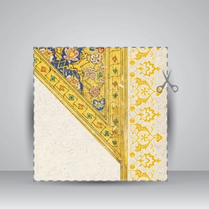 کاغذ چلیپا چاپی تذهیب دار کد 638، سایز 35*25 cm (بسته 10 عددی)