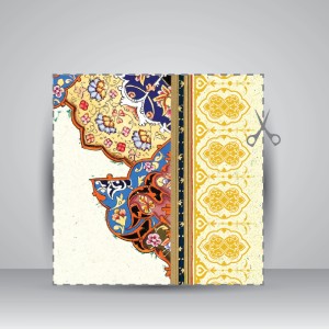 کاغذ تذهیب دار چاپی کد 637، سایز 35*25 cm (بسته 10 عددی)