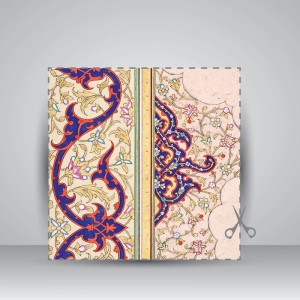 کاغذ تذهیب دار چاپی کد 626، سایز 35*25 cm (بسته 10 عددی)