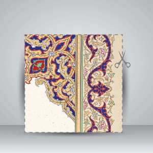 کاغذ چلیپا چاپی تذهیب دار کد 626، سایز 35*25 cm (بسته 10 عددی)