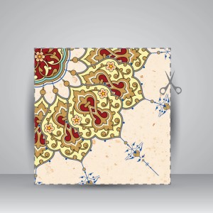 کاغذ تذهیب دار چاپی کد 844، 50*35 cm (بسته 10 عددی)