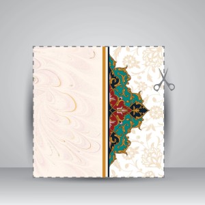 کاغذ ابر و باد تذهیب دار کد 604، 50*35 cm (بسته 10 عددی)