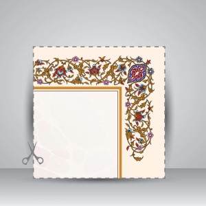 کاغذ ابر و باد تذهیب دار کد 603، 50*35 cm (بسته 10 عددی)