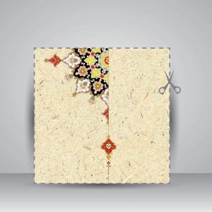 کاغذ تذهیب دار چاپی، کد 660، سایز 35*16 cm (بسته 50 عددی)