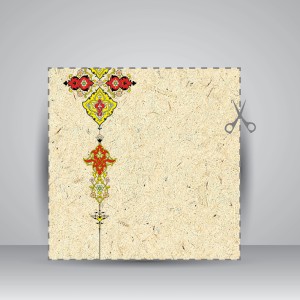 کاغذ تذهیب دار چاپی کد 663، سایز 35*16 cm (بسته 10 عددی)