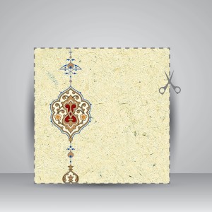 کاغذ تذهیب دار چاپی کد 664، سایز 35*16 cm (بسته 50 عددی)