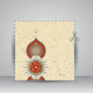 کاغذ تذهیب دار چاپی کد 666، سایز 35*16 (بسته 10 عددی)