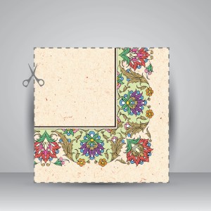 کاغذ ابر و باد تذهیب دار کد 861، 50*35 cm (بسته 50 عددی)