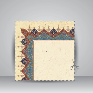 کاغذ تذهیب دار چاپی ، کد 880، سایز 35*25 cm (بسته 50 عددی)