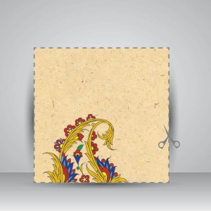 کاغذ تذهیب دار چاپی کد 886، 35*16 cm (بسته 10 عددی)