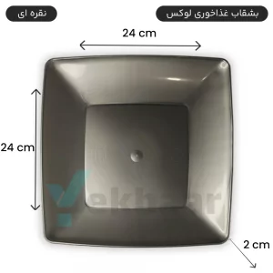 بشقاب یکبارمصرف غذا خوری لوکس 6 عددی رنگ نقره ای - برند کوشا پلاست
