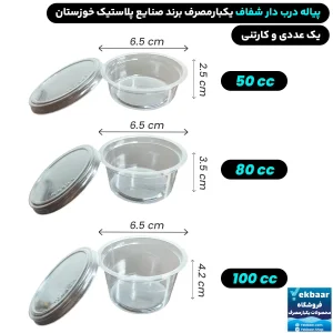 لیوان دربدار شفاف - برند صنایع پلاستیک خوزستان