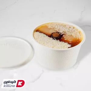 خرید و قیمت کاسه پیاله سطل درب دار یکبار مصرف گیاهی 2500 سی‌سی