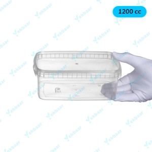 خرید و قیمت ظرف مایکروویو درب دار سایز 1200 سی‌سی بسته 6 عددی