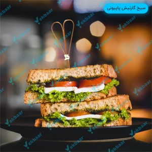 خلال گارنیش پیک قلبی بامبو برای تزئین غذا