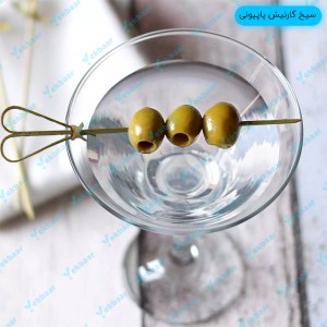 خلال فینگر فود گارنیش پیک مدل قلبی بامبو برای تزئین غذا