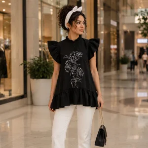 تاپ زنانه طرح زنبق