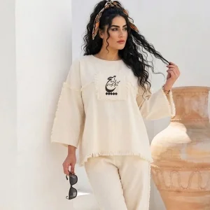 ست بلوز شلوار زنانه طرح تمنا