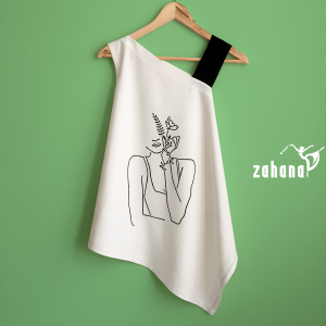 تاپ زنانه طرح زن شنی