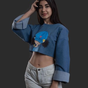 کراپ زنانه طرح لجباز